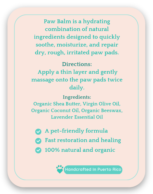 Travel-size organic paw balm made with love to protect your dog’s precious paws, nose, and elbows — wherever your journey takes you.