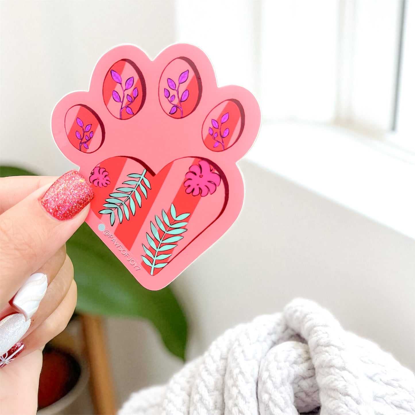 FLORAL PAW – HAND-DRAWN STICKER