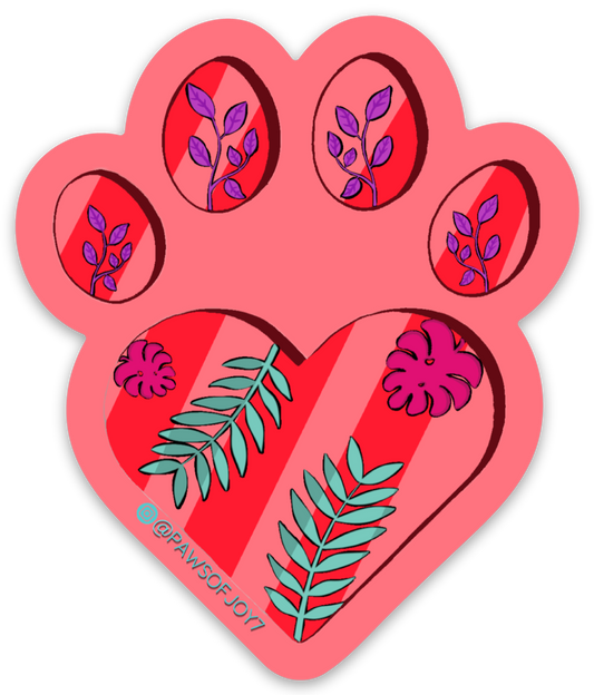 Floral Paw - Sticker